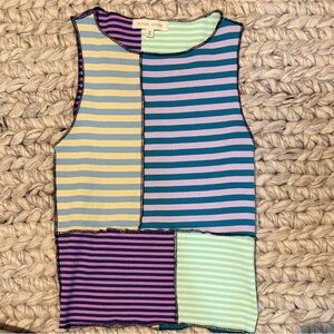 Gilded Intent Multicolor Striped Tank Top